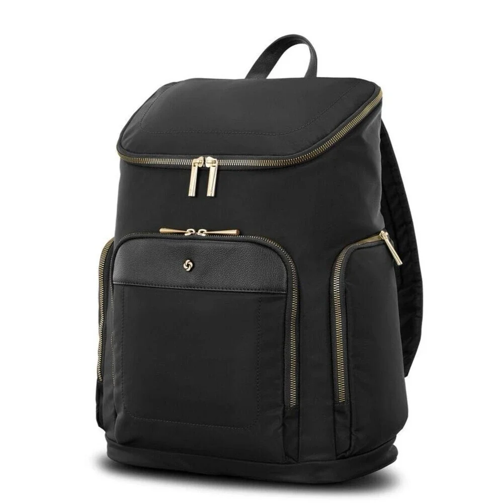 Samsonite Black Men's Travel Backpack with Gold Hardware, women’s bag 🏖️